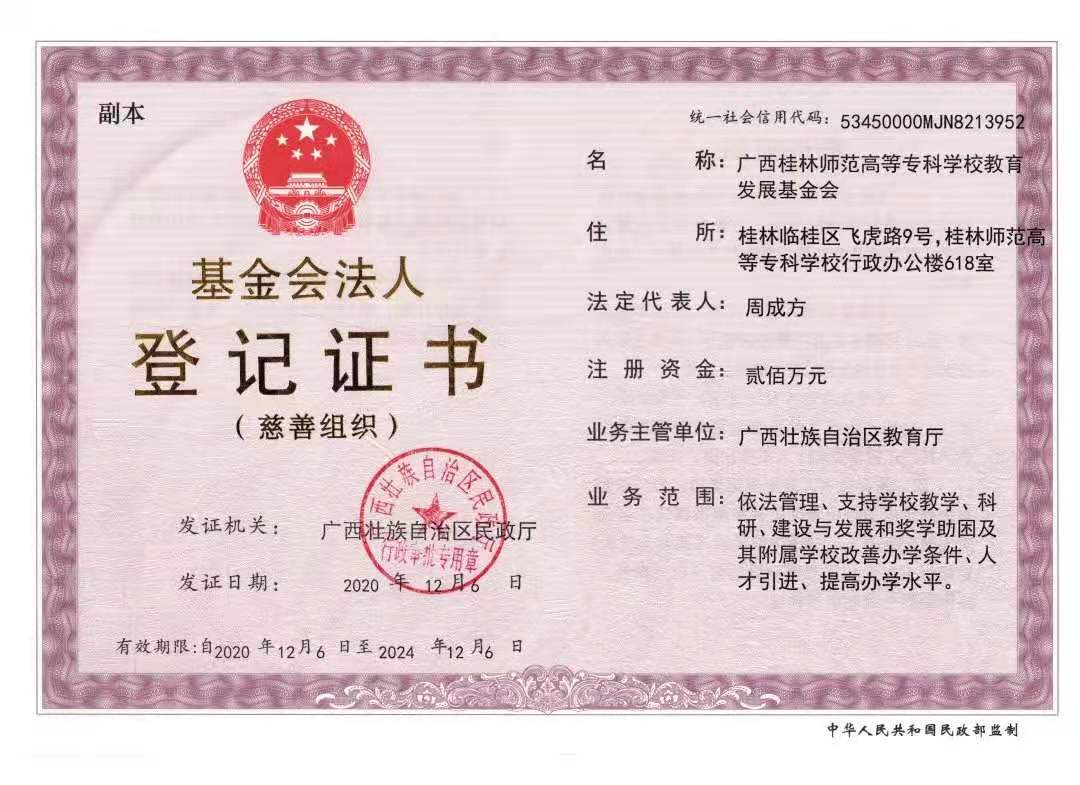 基金会法人登记证书自治区政厅批复(7)资助合乎基金会宗旨和捐赠者